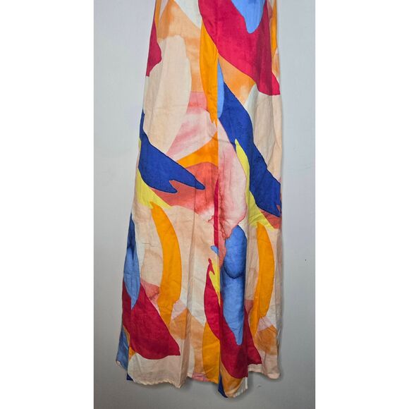 Banana Republic Linen Blend Twist Back Maxi Dress Size XL NWT Missing Belt - Picture 3 of 7